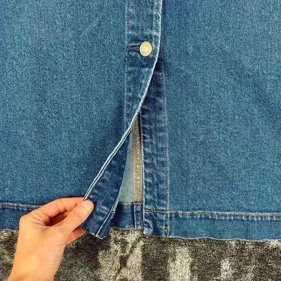 SOLD Faherty Long Denim Skirt Button Front Medium Blue Wash Denim Women's 26 - Picture 7 of 10